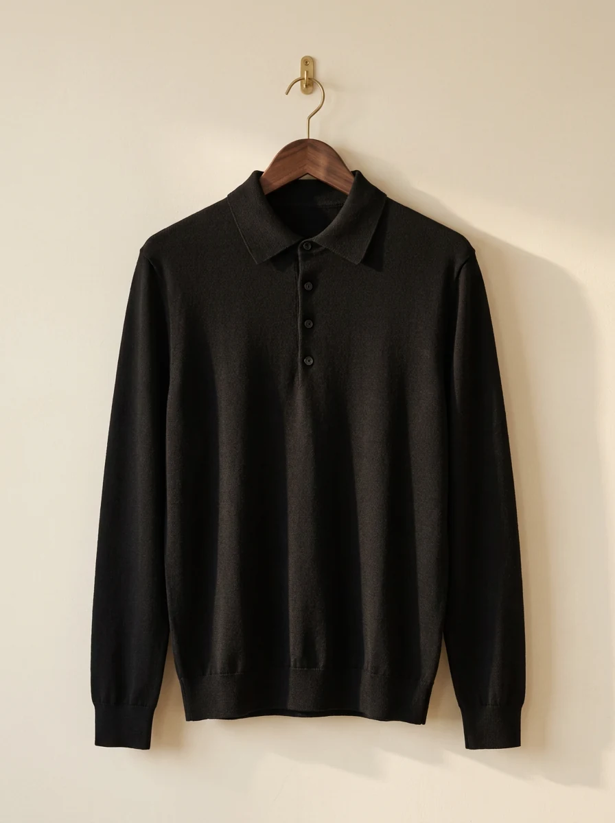 Ferrante knitwear on a walnut hanger