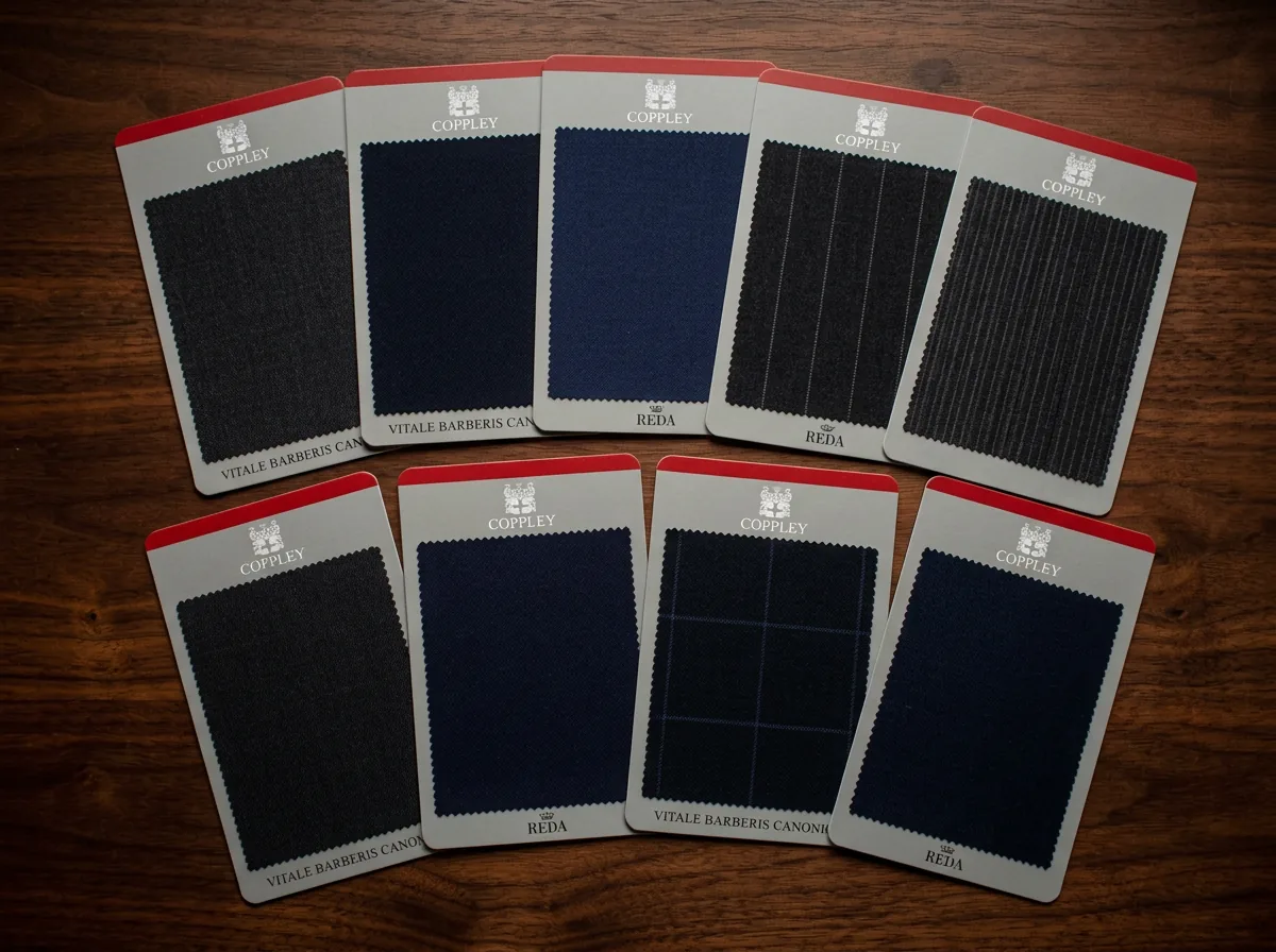 Coppley fabric swatches for custom suiting